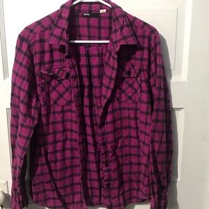Button Down Flannel BDG. Size L. Purple/Black